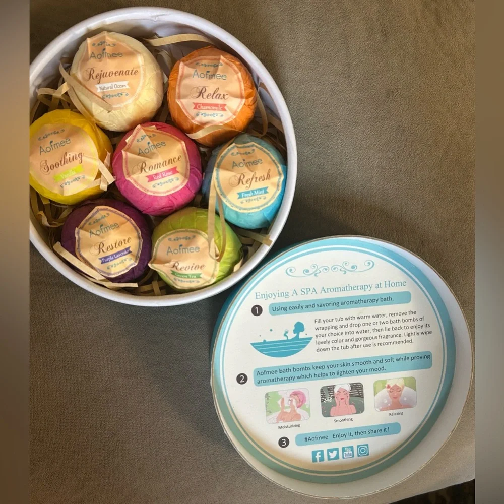 Aofmee Bath Bombs Set Bath Salt Balls Self Care for Women - Picture 3 of 8